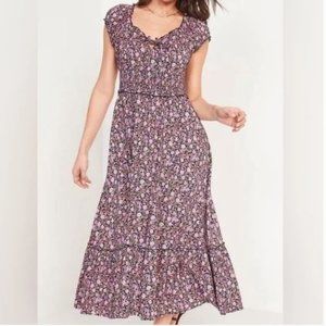 NWT Old Navy Pink & Navy Floral Maxi Dress, sz XXL petite